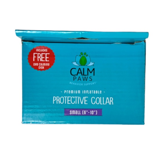Calm Paws Protective Inflatable Collar with Calming Disk Size Small (6”- 10”) - Picture 3 of 16